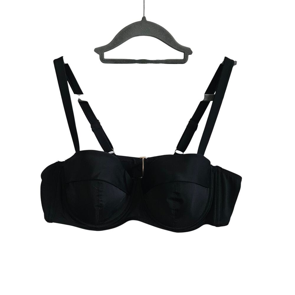 Adore Me 2-Piece Bikini Black High Rise Bottoms Balconette Top Swimsuit Size XL